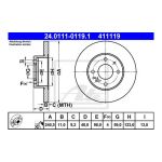 Disk prednji Punto 2 1.1 - 1.2 OEM 1541804 ATE 24.0111-0119.1 41119