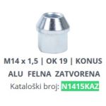 Matica točka M14x1.5 OK19 konus zatvorena za alu felne