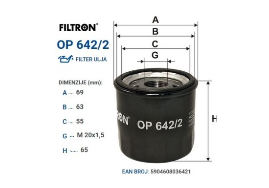 Filter ulja FILTRON OP642/2 - F137 - OC475