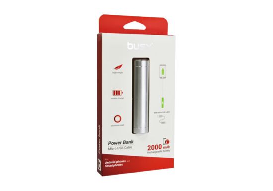 Power bank baterija punjač 2000mAh prenosivi sa micro USB kablom Busy 050708 3800148507082