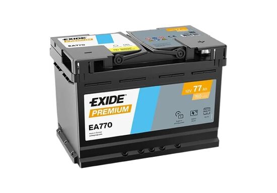 Exide 77Ah 12V 760A Premium D+ EA770