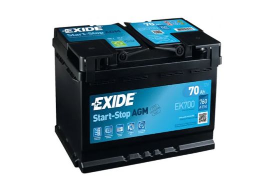Exide 70Ah Start Stop AGM Desno+ 760A akumulator EK700