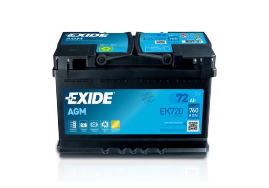 Exide 72Ah Start Stop AGM desno+ 760A EK720